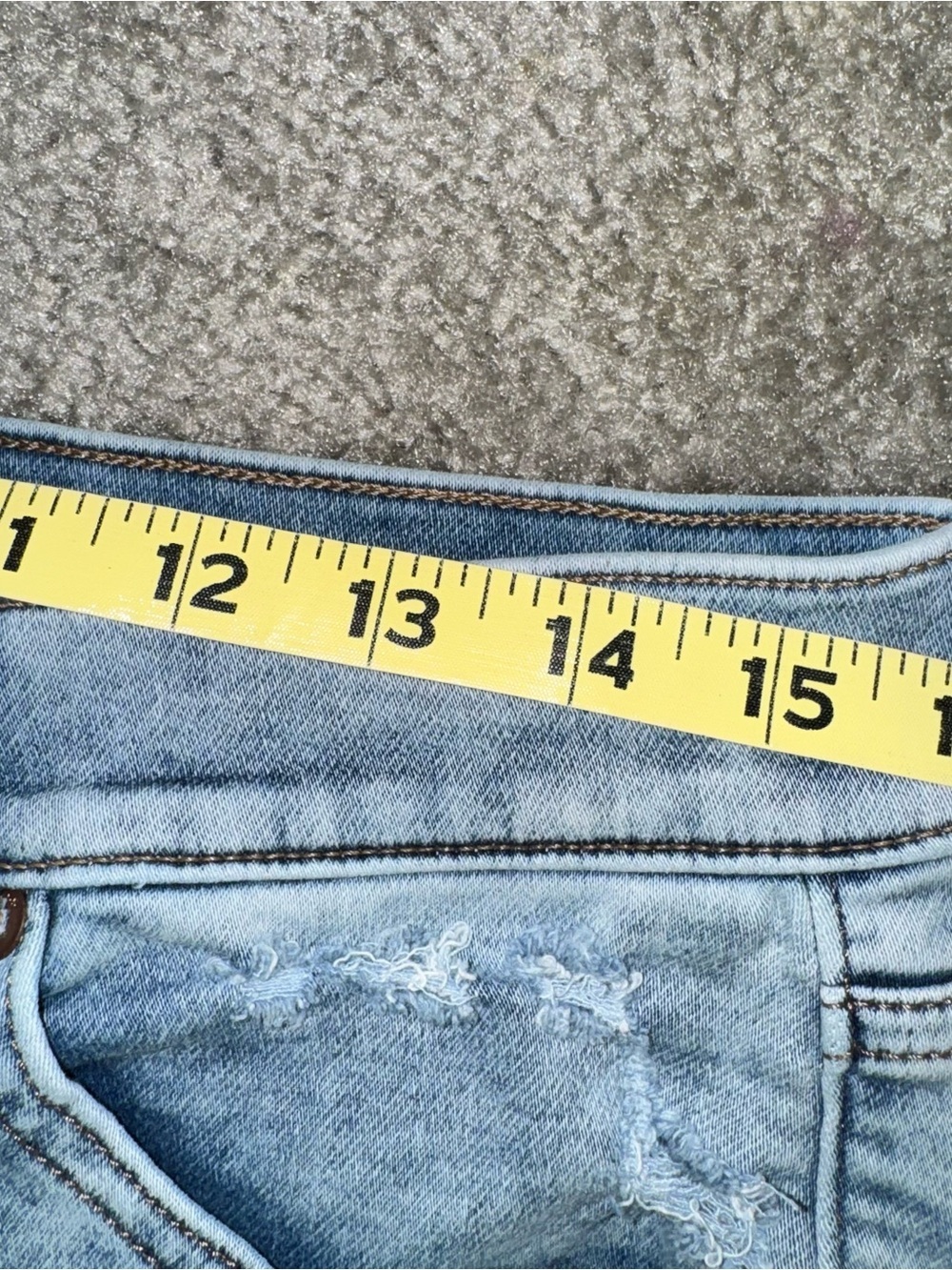 Express high rise skinny acid wash jeans; button fly size 12R - Picture 8 of 11